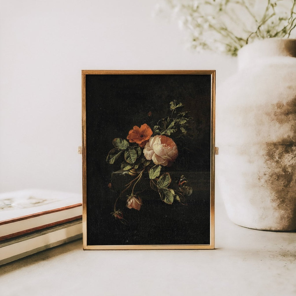 Still Life with Roses — Dutch Floral Print