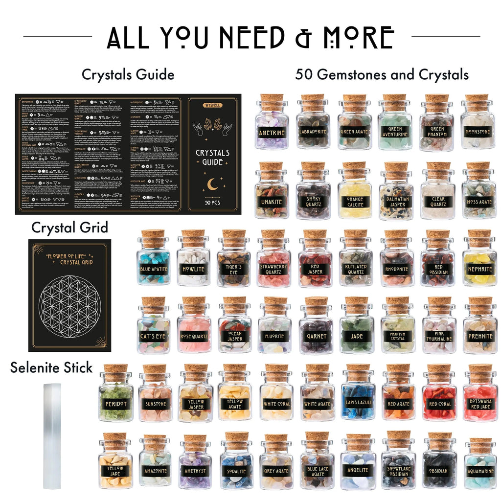 Gemstone Spell Jar Kit — 50 Pieces