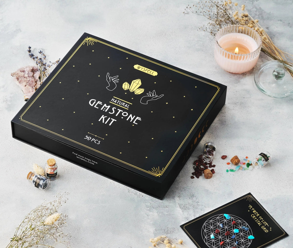 Gemstone Spell Jar Kit — 50 Pieces