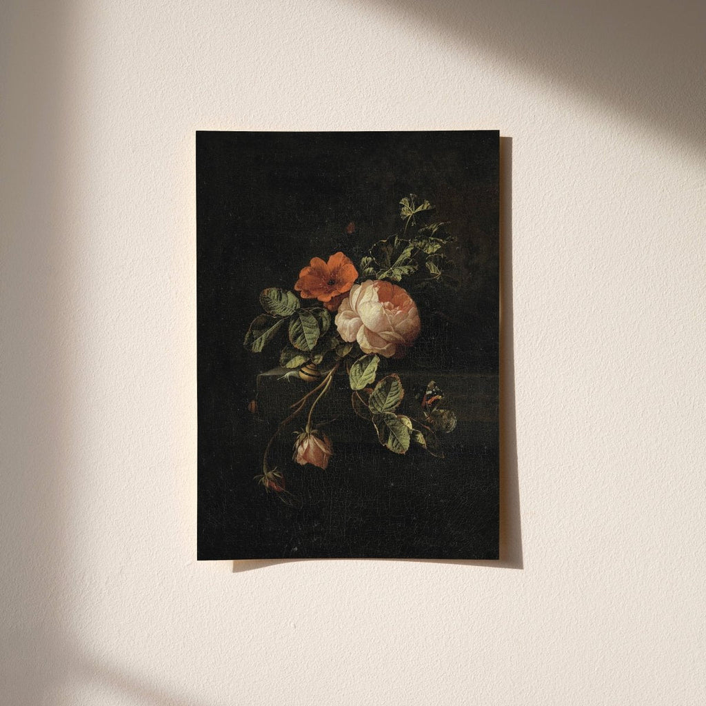 Still Life with Roses — Dutch Floral Print