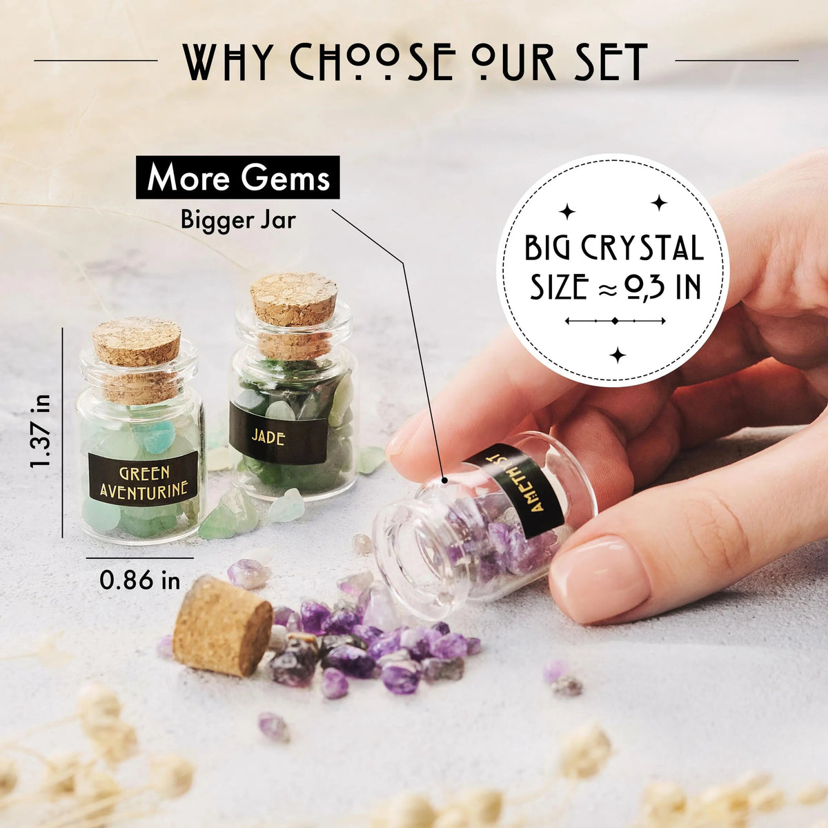 Gemstone Spell Jar Kit — 50 Pieces