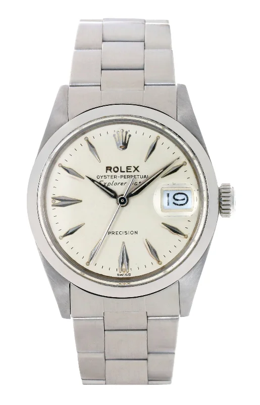 watches with custom engravings for gifts   ROLEX EXPLORER DATE 35MM #5700 (1987)