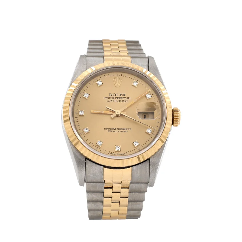 Luxury brand automatic watches for men Oyster Perpetual Datejust Automatic Watch Stainless Steel and Yellow Gold with Diamond Markers 36 Luxury brand automatic watches for men Oyster Perpetual Datejust Automatic Watch Stainless Steel and Yellow Gold with Diamond Markers 36