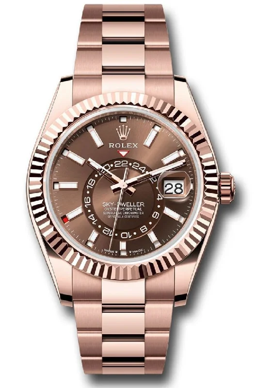 Women's dress watches with elegant straps   Rolex Sky-Dweller Chocolate Dial Oyster Bracelet 336935