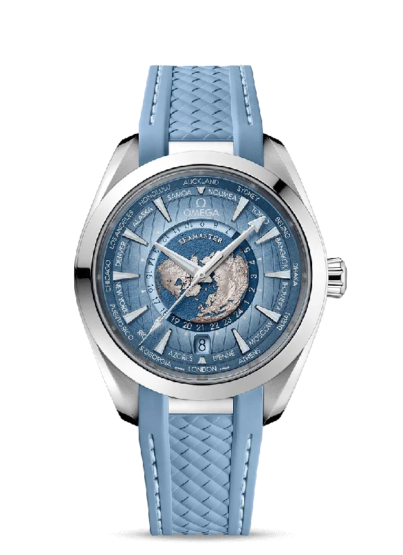 Modern design square dial watches   Omega Seamaster Aqua Terra 150M GMT Worldtimer 220.12.43.22.03.002