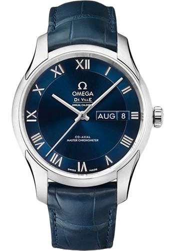 elegant dress watches for formal events Omega De Ville Hour Vision Co-Axial Master Chronometer Annual Calendar Watch - 41 mm Steel Case - Two-Zone Blue Dial - Blue Leather Strap - 433.13.41.22.03.001 elegant dress watches for formal events Omega De Ville Hour Vision Co-Axial Master Chronometer Annual Calendar Watch - 41 mm Steel Case - Two-Zone Blue Dial - Blue Leather Strap - 433.13.41.22.03.001