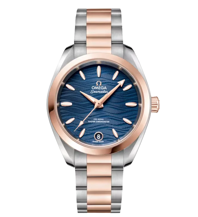 classic pocket watches for collectors   OMEGA Seamaster Aqua Terra 150m, 34mm with Blue Dial