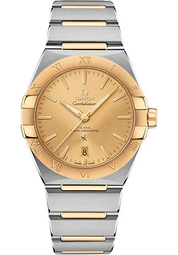 Luxury quartz watches with high-end movements   Omega Constellation OMEGA Co-Axial Master Chronometer - 39 mm Steel And Yellow Gold Case - Champagne Dial - 131.20.39.20.08.001
