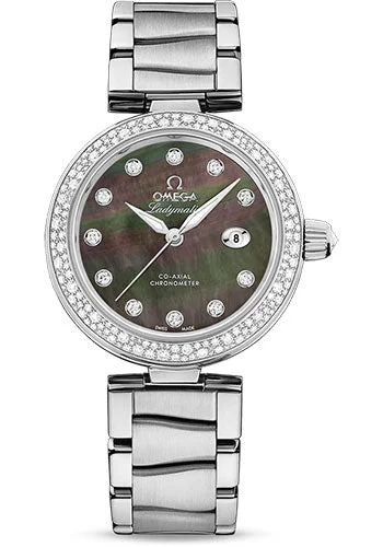 Watches with a sophisticated look Omega De Ville Ladymatic Omega Co-Axial Watch - 34 mm Steel Case - Diamond Bezel - Black Diamond Dial - 425.35.34.20.57.004 Watches with a sophisticated look Omega De Ville Ladymatic Omega Co-Axial Watch - 34 mm Steel Case - Diamond Bezel - Black Diamond Dial - 425.35.34.20.57.004