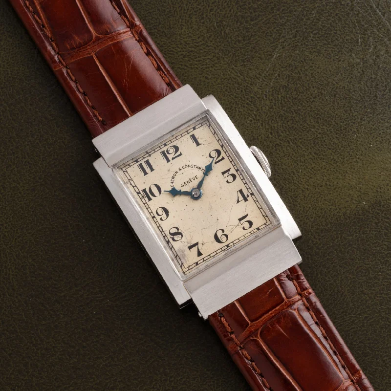 Vintage style quartz watches   Vacheron Constantin Rectangular Steel Dress Watch