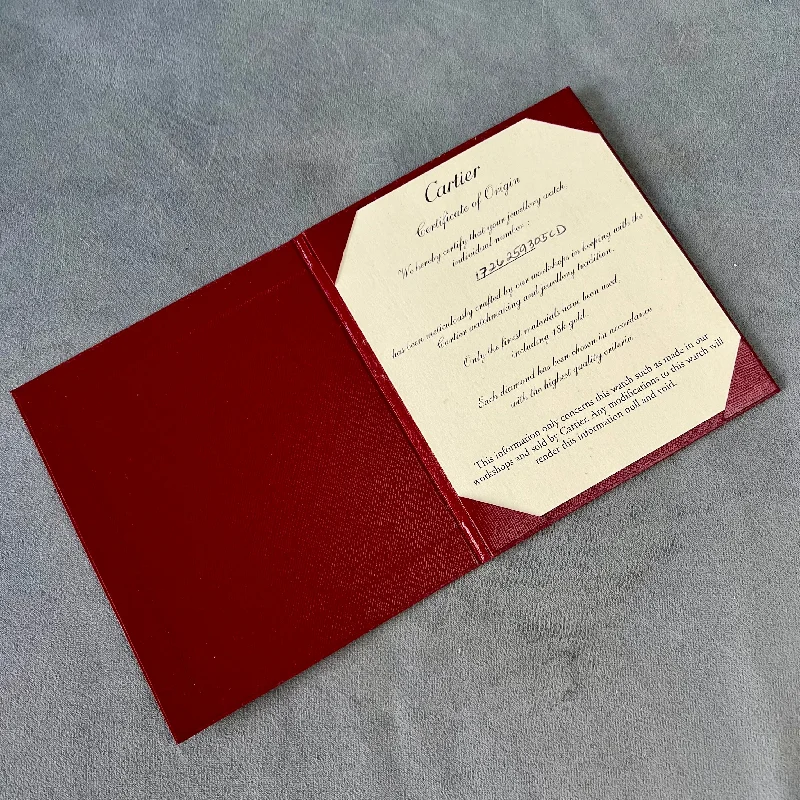 Luxury quartz watches with high-end movements   CARTIER Certificate filled